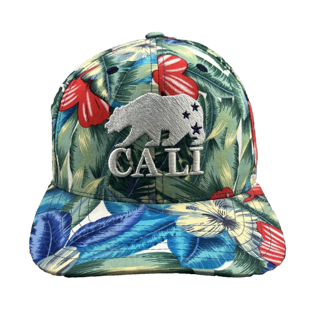 American Needle Hat Cap Men's Snap Back CALI Floral Retro Trucker Bear Embroider